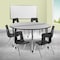 Flash Furniture Mobile 60" Circle Wave Grey Table Set-18" Chairs XU-GRP-18CH-A60-HCIRC-GY-T-A-CAS-GG - alternate 1